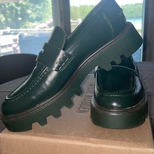 Zara green loafers